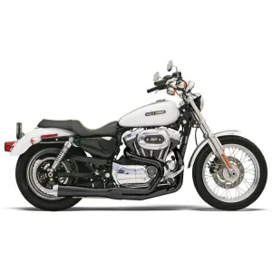 Bassani - Road Rage 2-Into-1 Short Exhaust - 2004-2013 Sportster XL - Black