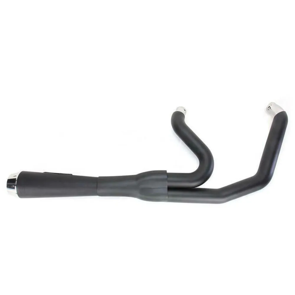 Bassani - Road Rage 2-Into-1 Upswept Exhaust Short - 2006-2017 Dyna FXD - Stepped Headers - Black