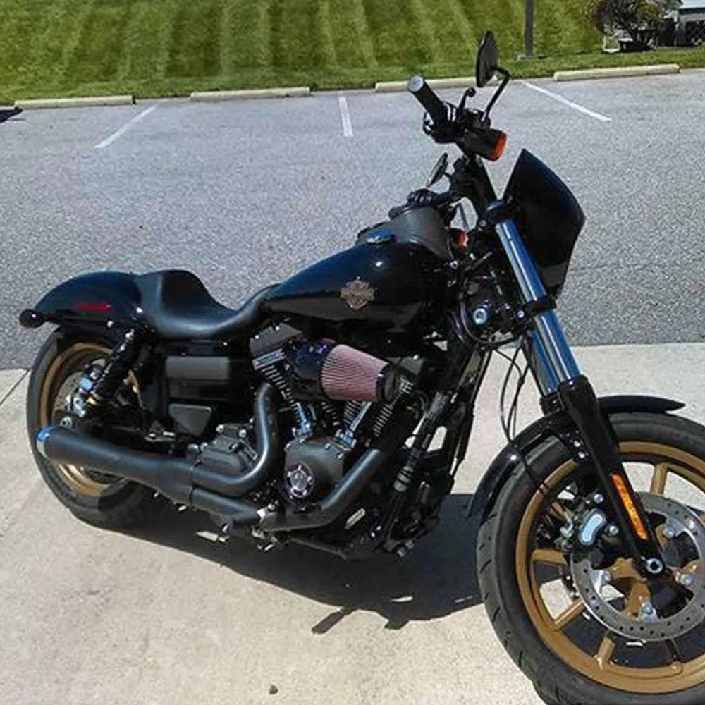 Bassani - Road Rage 2-Into-1 Upswept Exhaust Short - 2006-2017 Dyna FXD - Stepped Headers - Black