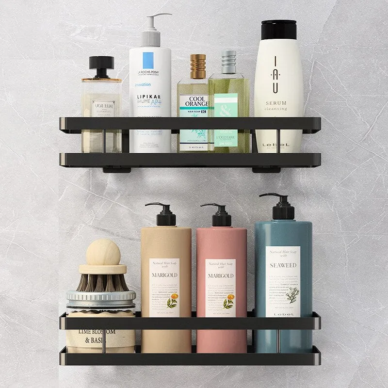 Bathroom Aluminum Black Shelf Storage Holder