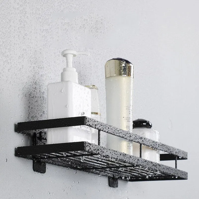 Bathroom Aluminum Black Shelf Storage Holder