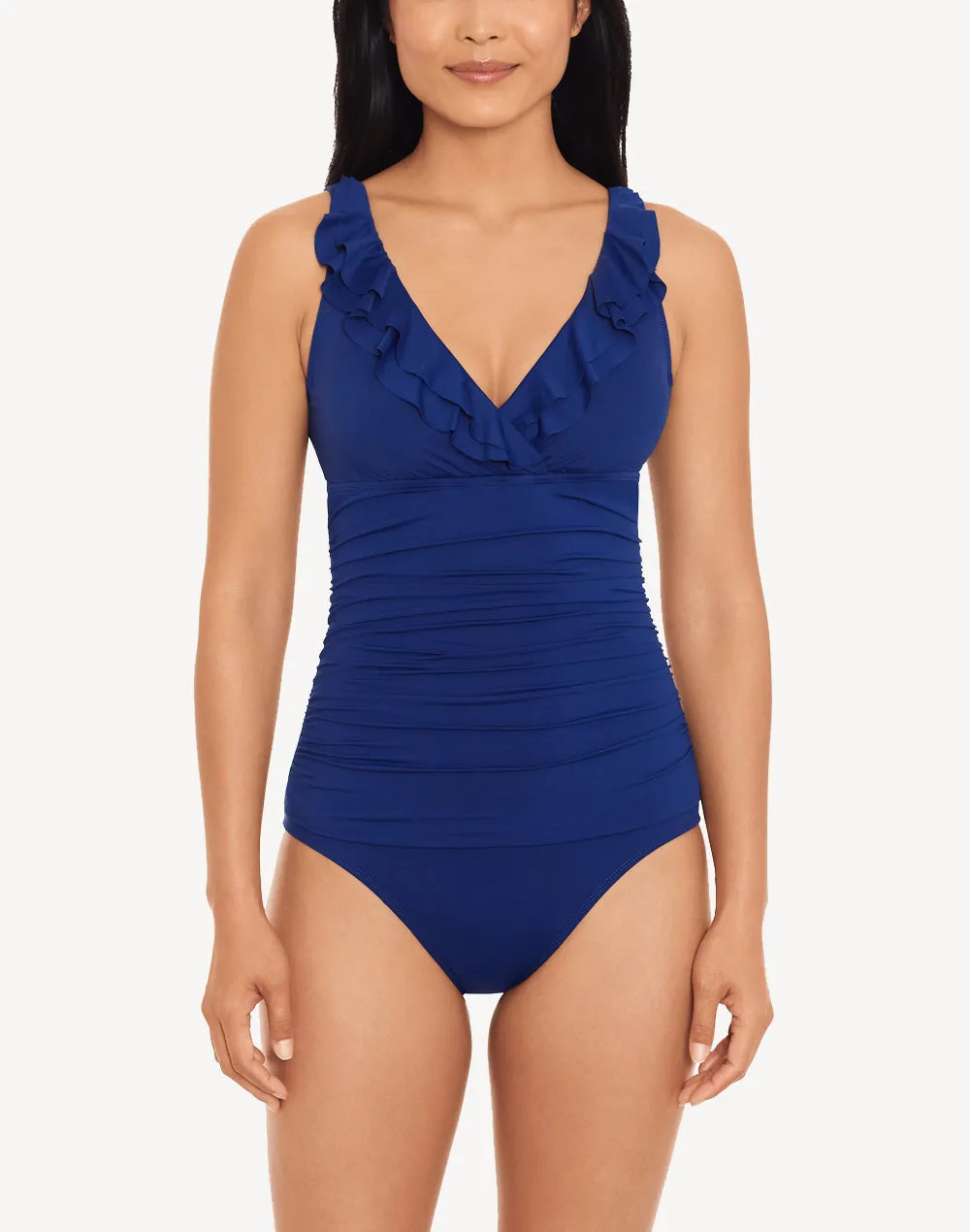 Beach Club Solids Ruffle Underwire One Piece