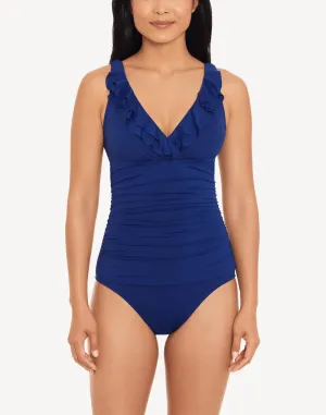 Beach Club Solids Ruffle Underwire One Piece