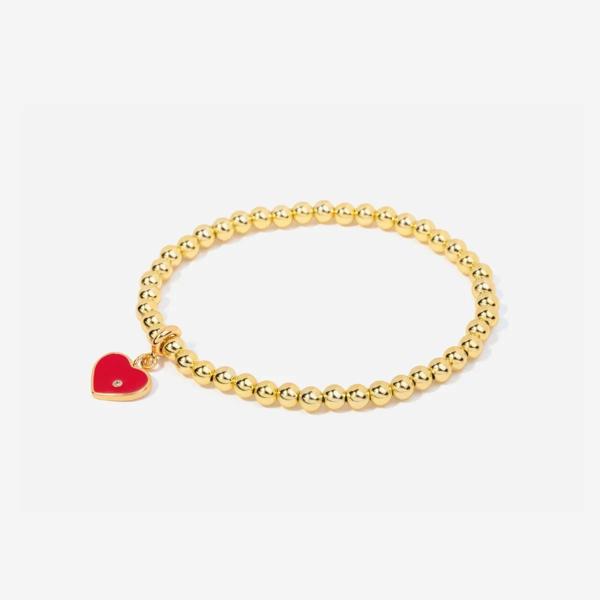 Beaded Heart Charm Bracelet
