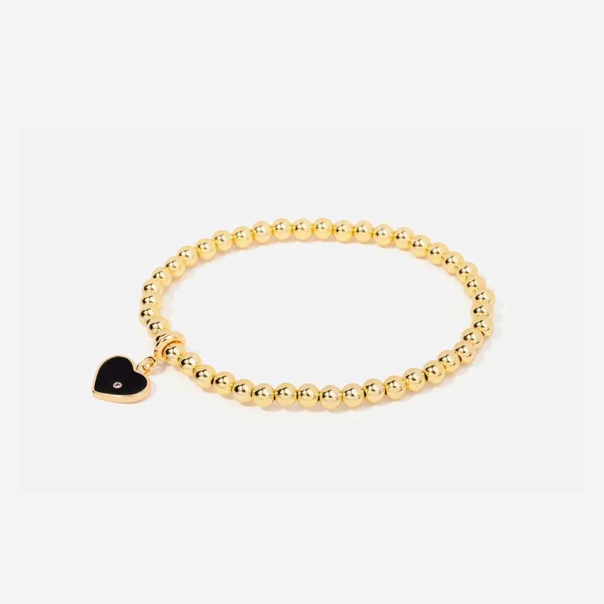 Beaded Heart Charm Bracelet