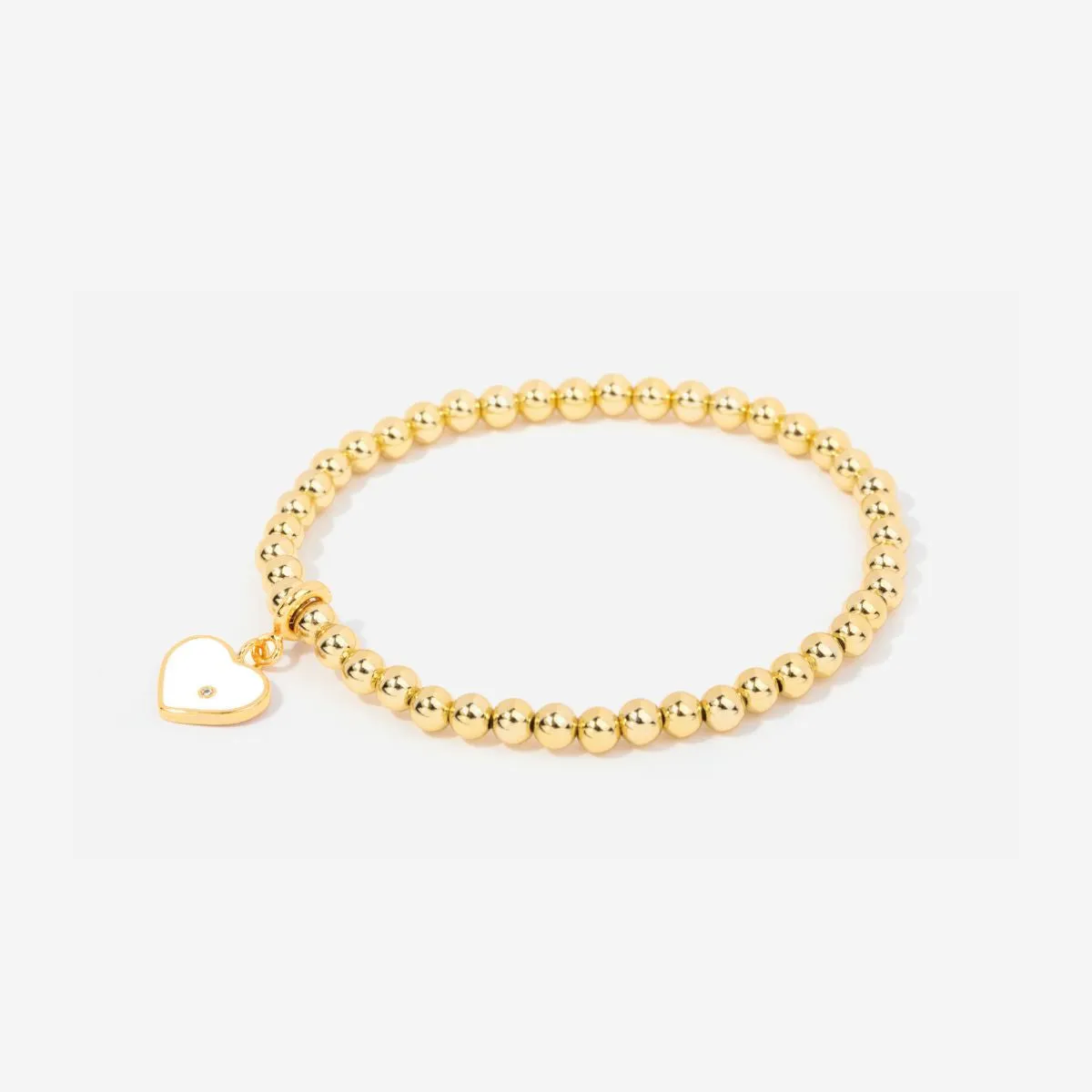 Beaded Heart Charm Bracelet