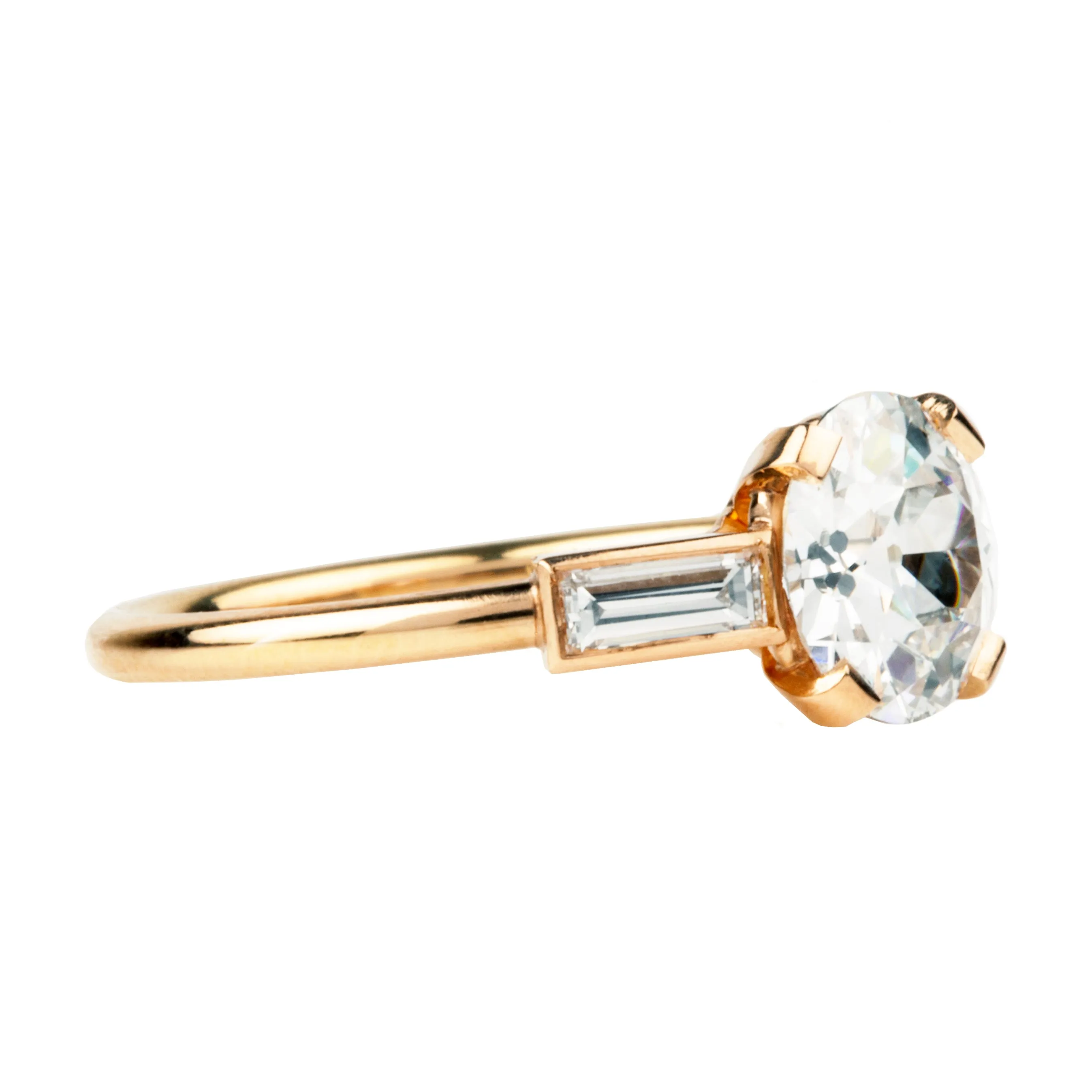 Bell & Bird Old European Cut Diamond and Baguette Ring