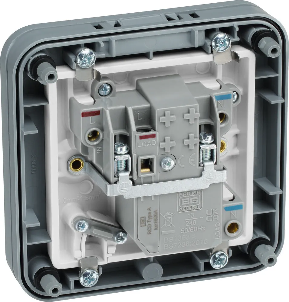 BG WP55ARCD-02 Weatherproof Nexus Storm 13A Type A RCD Protection (Latching)