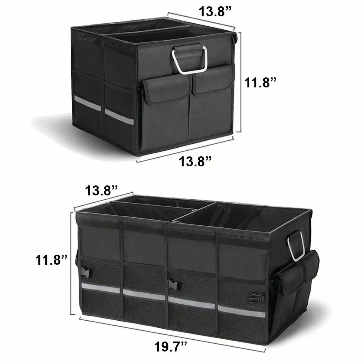 Big Trunk Organizer, Cargo Organizer SUV Trunk Storage Waterproof Collapsible Durable Multi Compartments DR12994