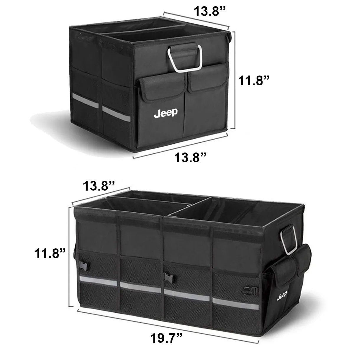 Big Trunk Organizer, Cargo Organizer SUV Trunk Storage Waterproof Collapsible Durable Multi Compartments JE12994