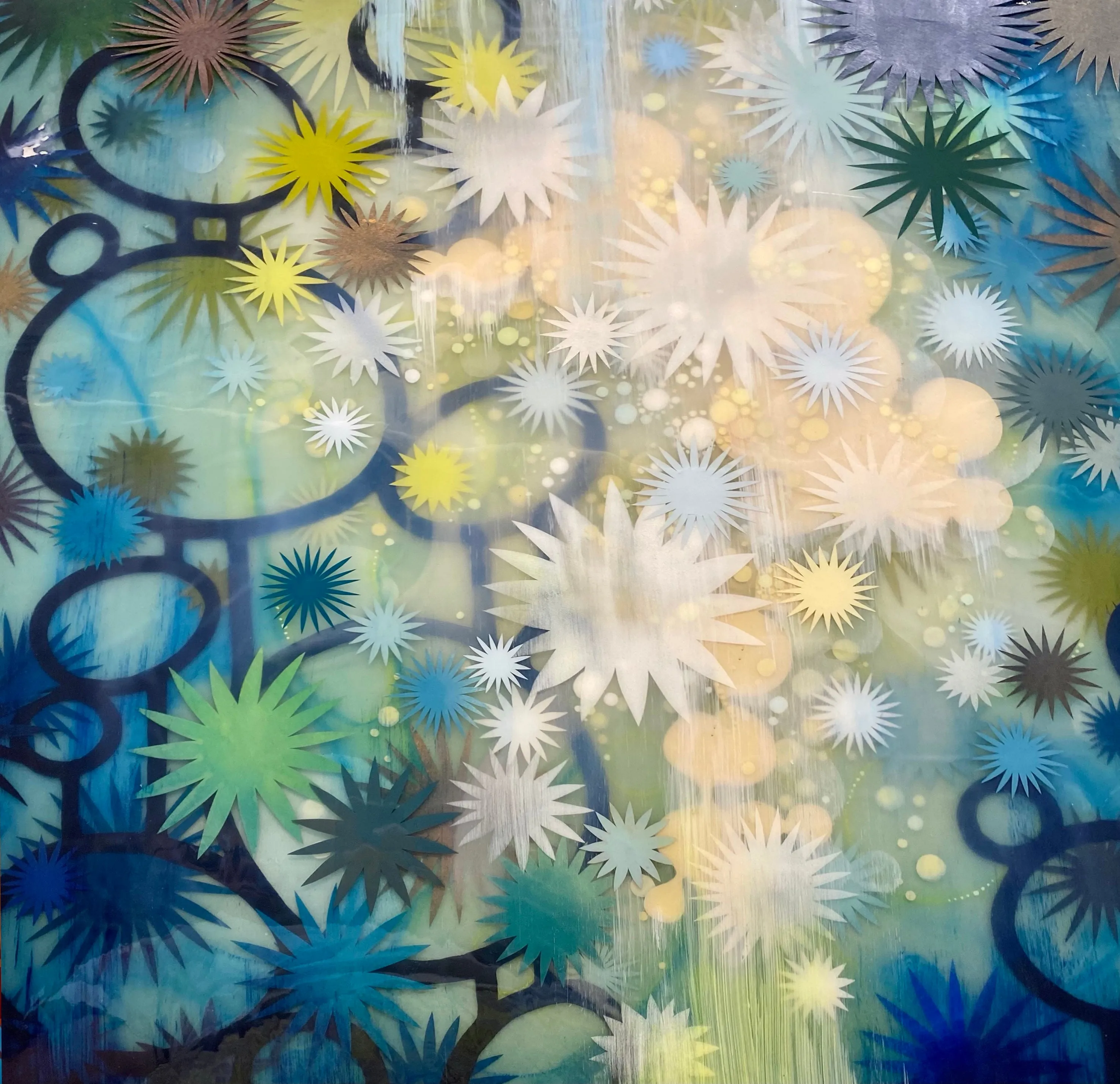 Birdland II  Original Painting by Nancy Tobin -Large Abstract Artwork