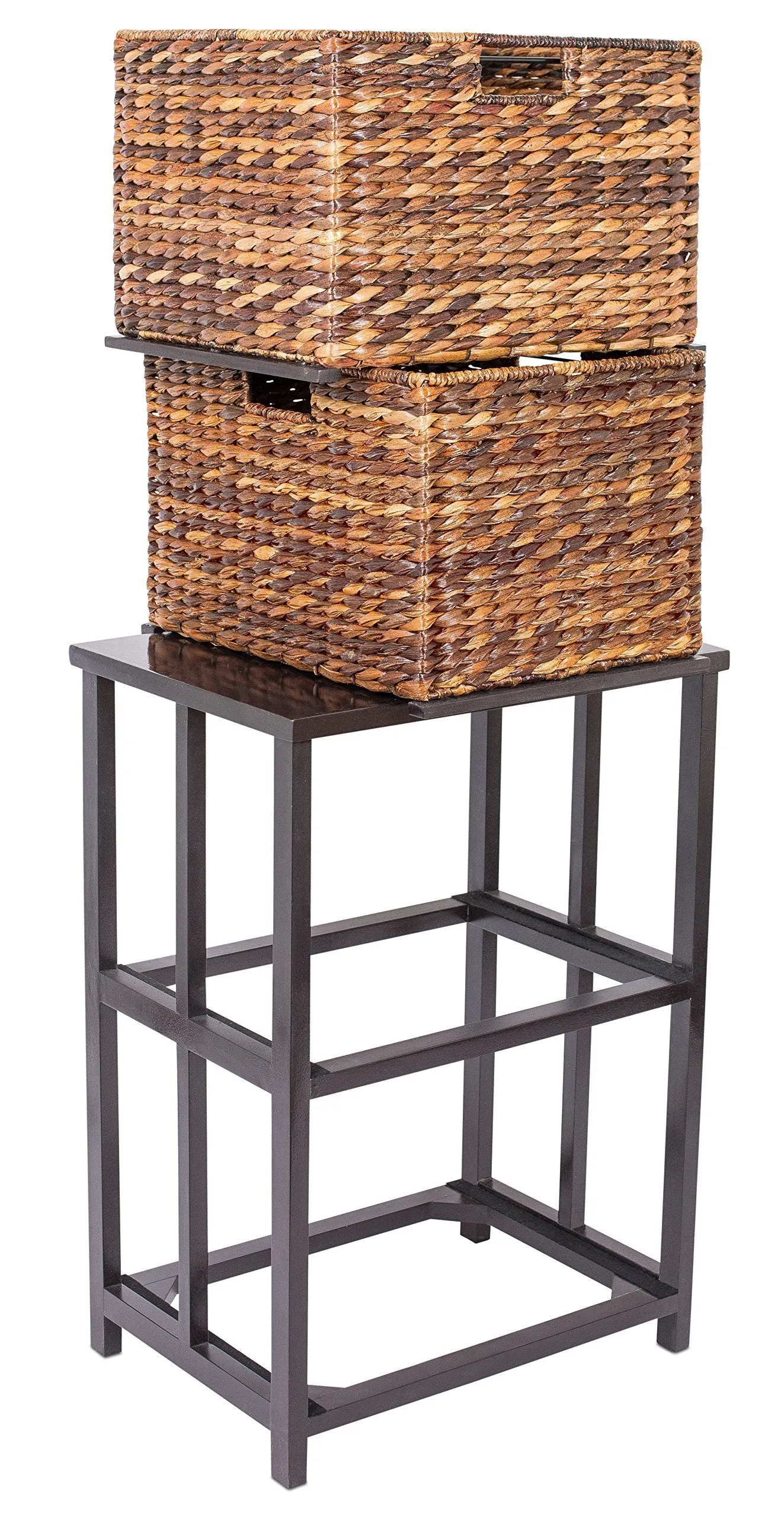 BirdRock Home Abaca 2 Tier File Cubby Cabinet - Vertical Storage Furniture - 2 Drawers - Office Décor - Home Decorative Box Filing - Natural Wood - Delivered Fully Assembled - Hanging Letter and Legal