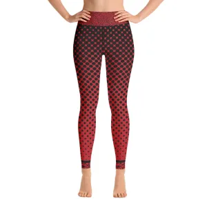 Black and Red Geometric - Yoga Leggings