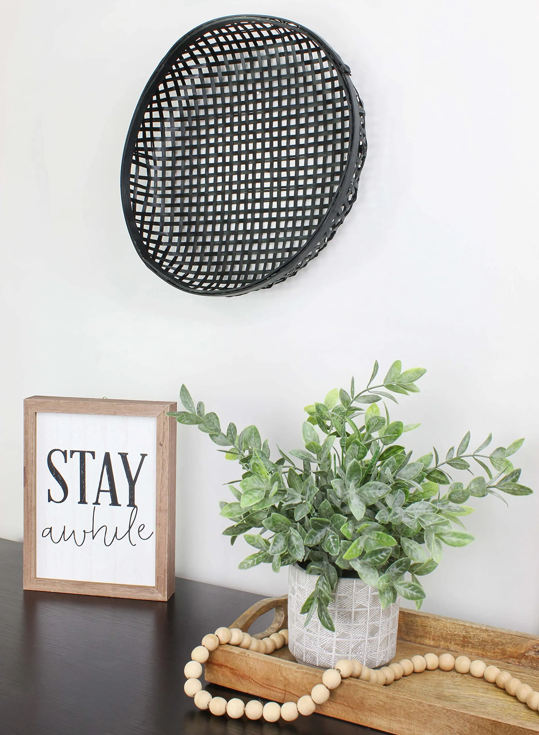 Black Boho Wall Baskets (2-Pack)