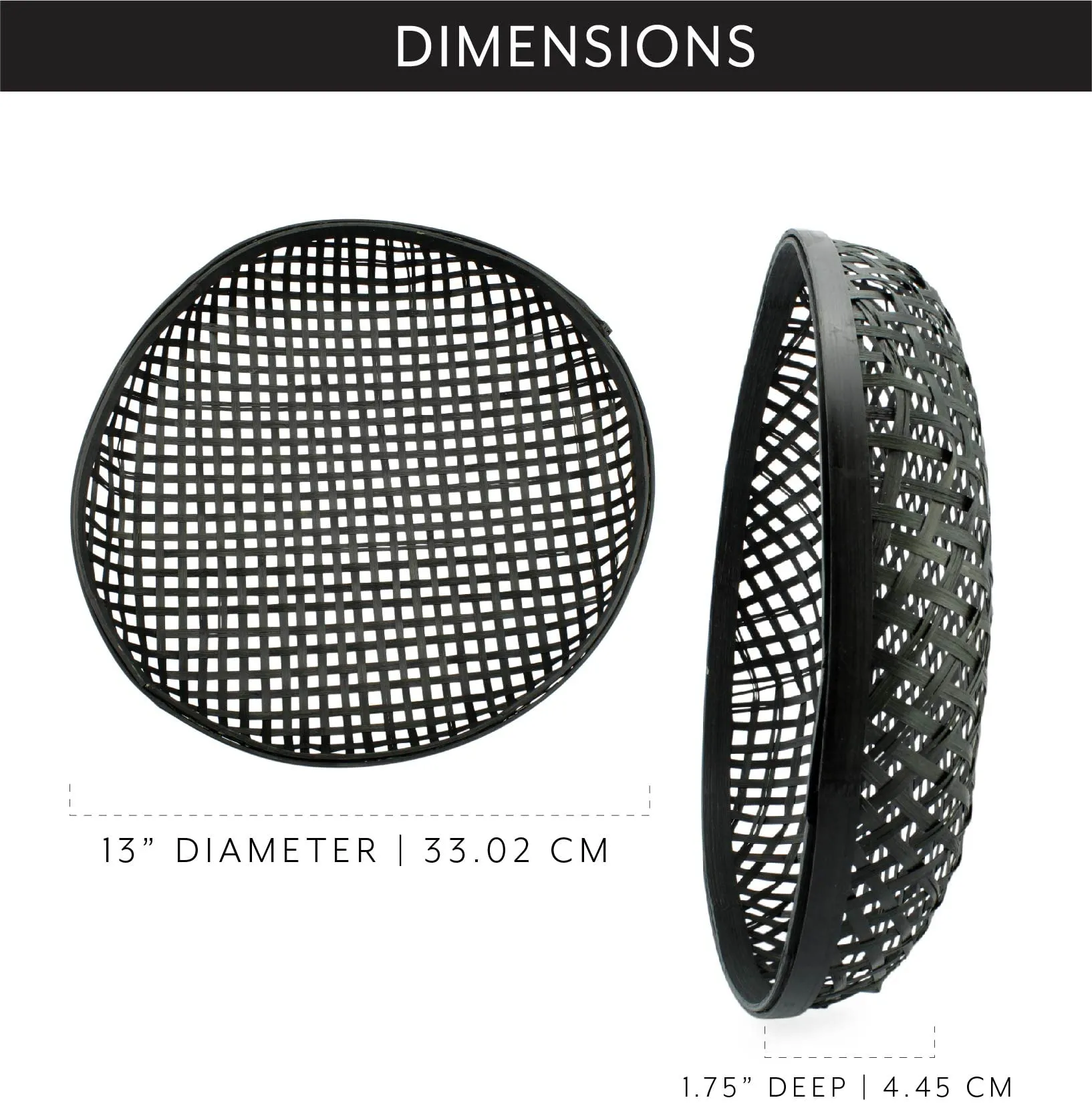 Black Boho Wall Baskets (2-Pack)
