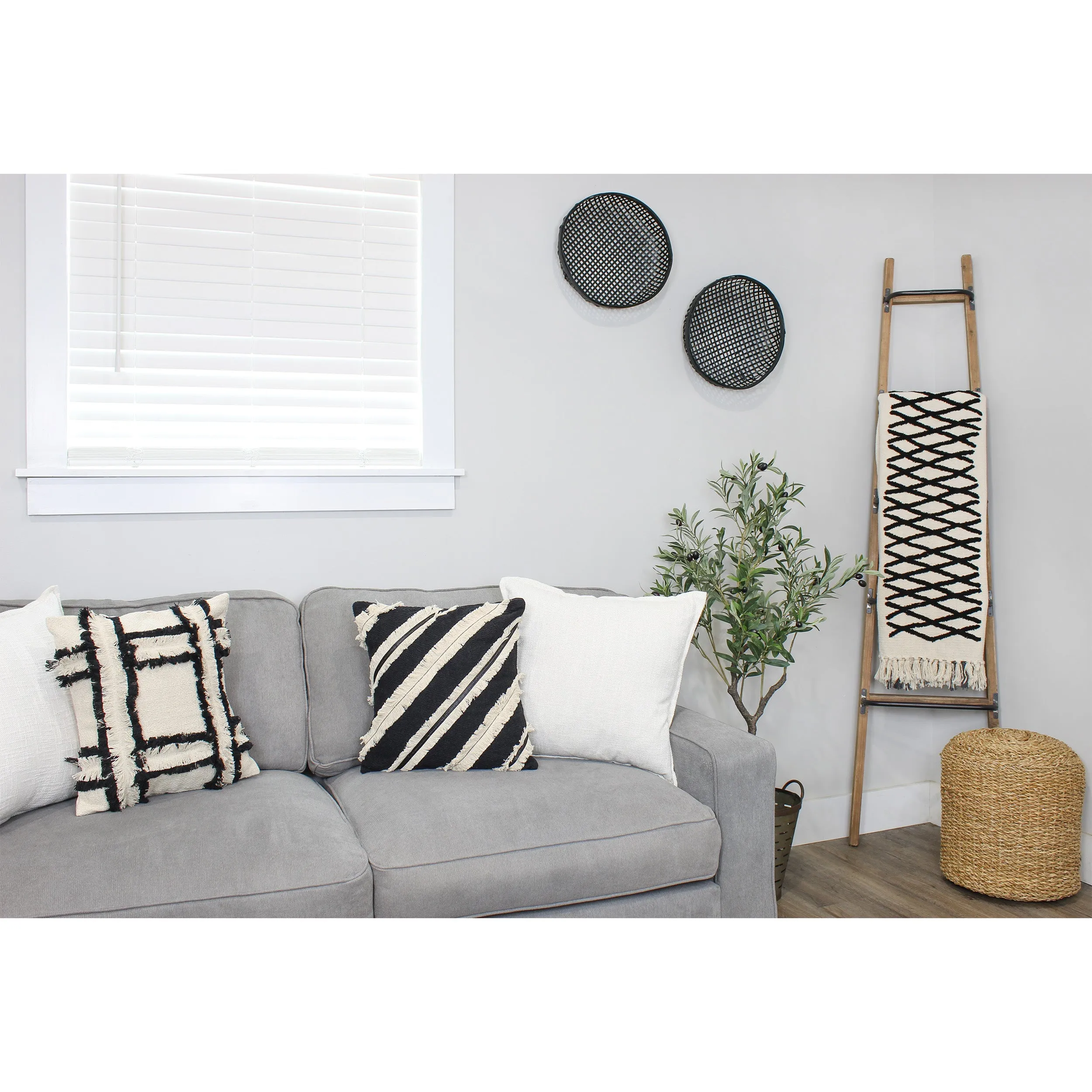 Black Boho Wall Baskets (2-Pack)
