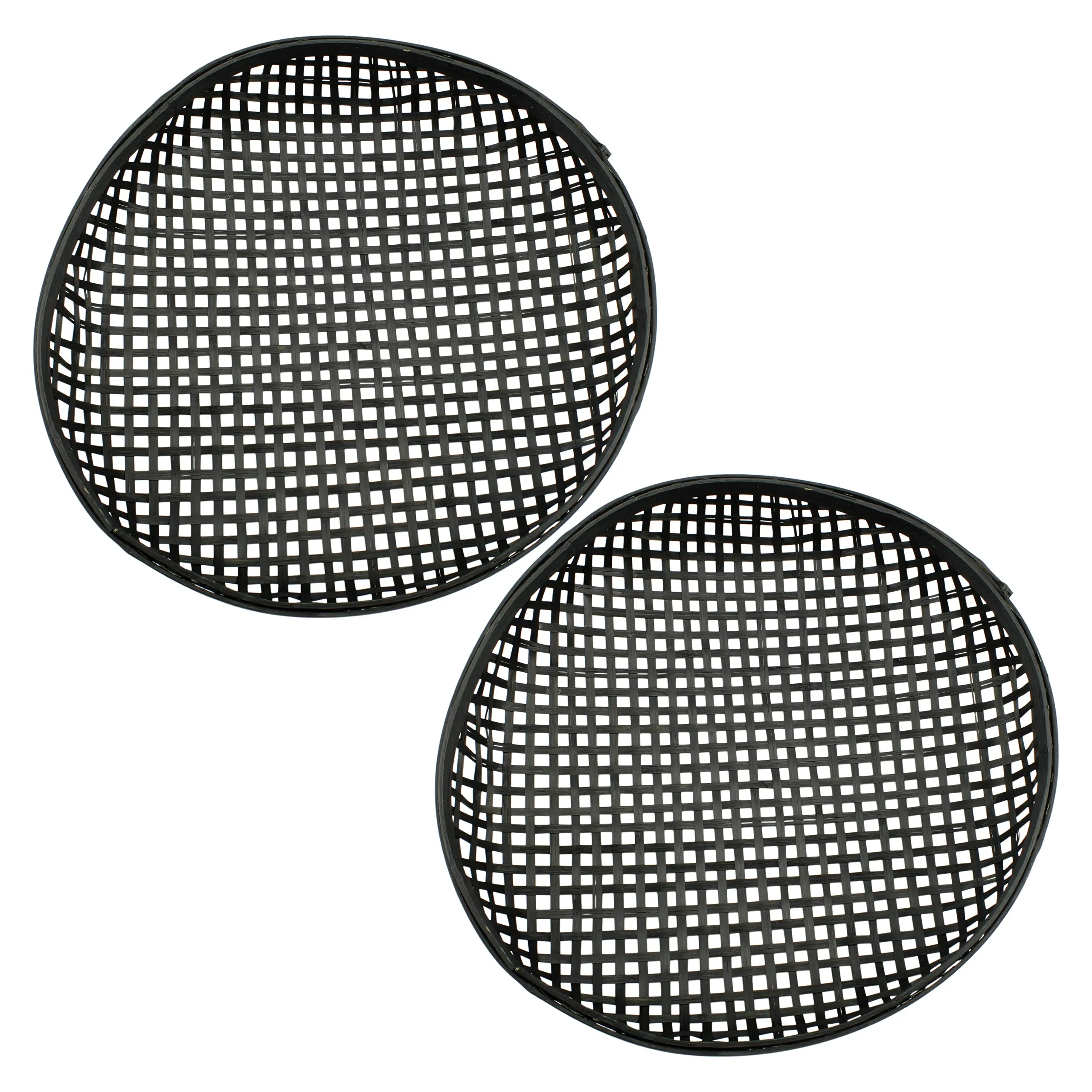 Black Boho Wall Baskets (2-Pack)