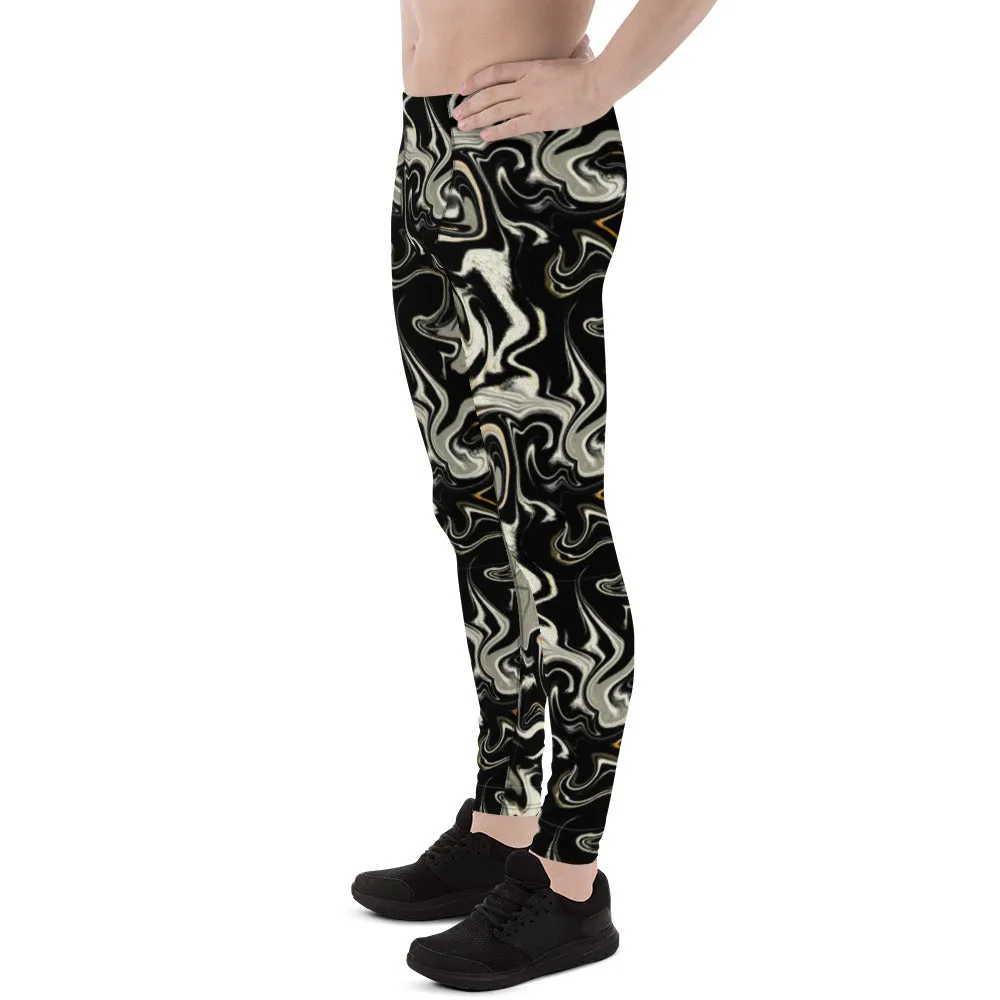 Black Marble Swirls - Crazy-Ass Men's Leggings