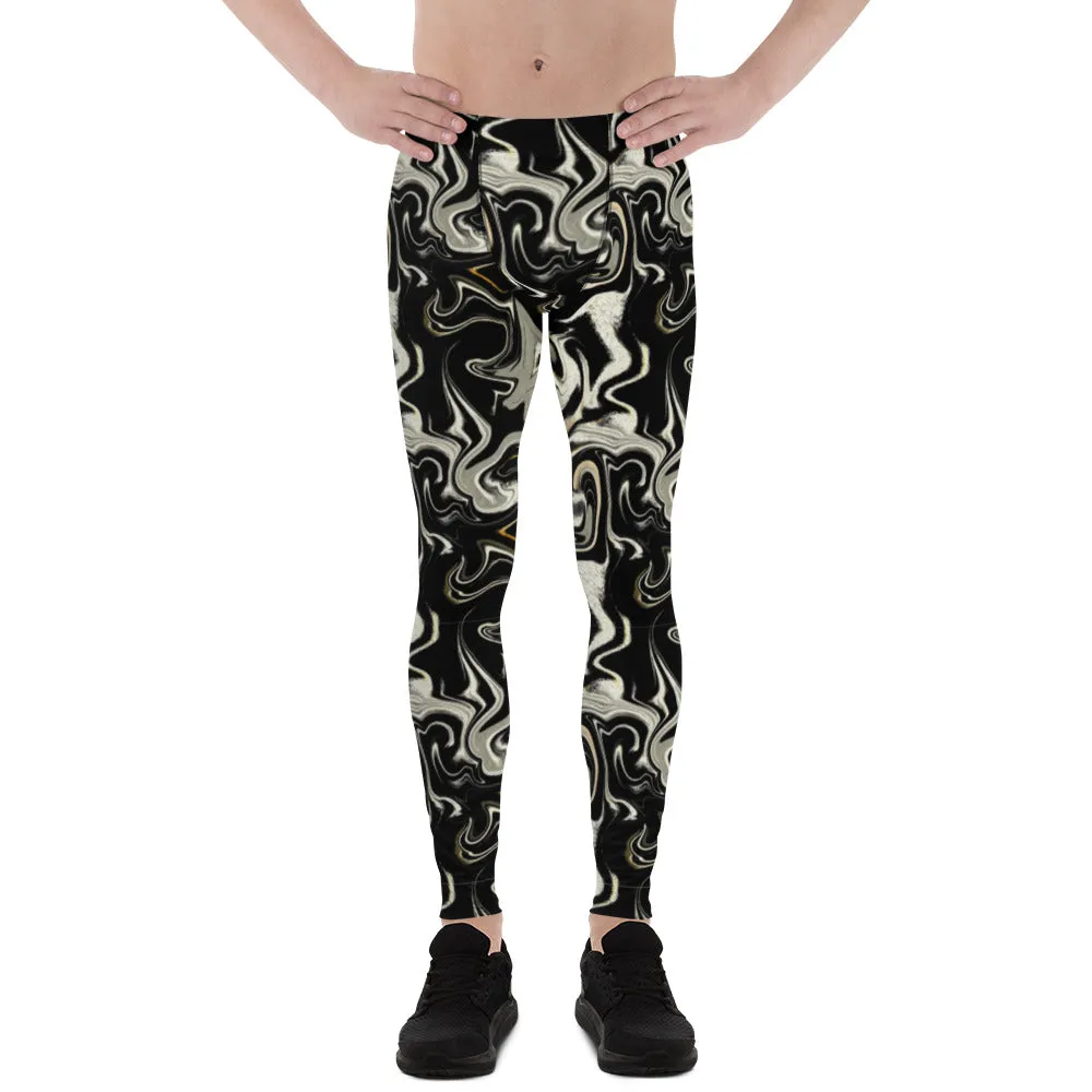 Black Marble Swirls - Crazy-Ass Men's Leggings