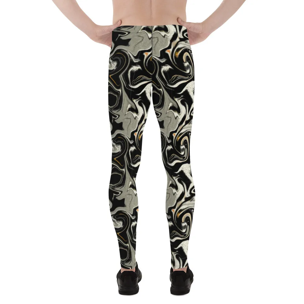 Black Marble Swirls - Crazy-Ass Men's Leggings