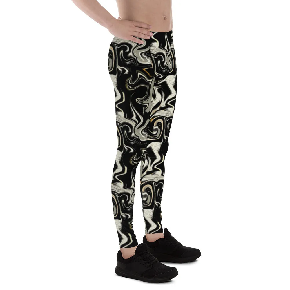 Black Marble Swirls - Crazy-Ass Men's Leggings
