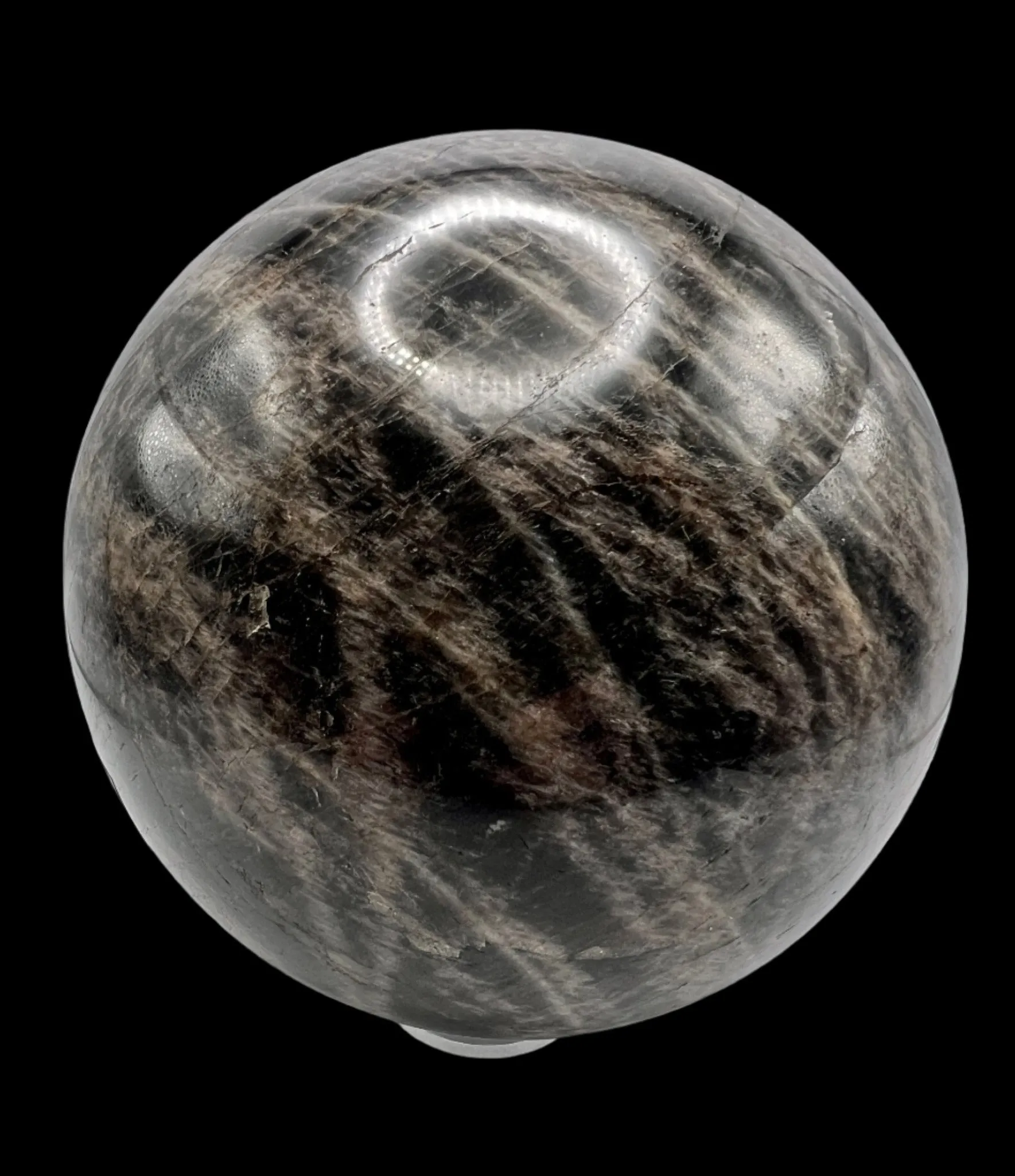 Black Moonstone Sphere - A and AAA quality