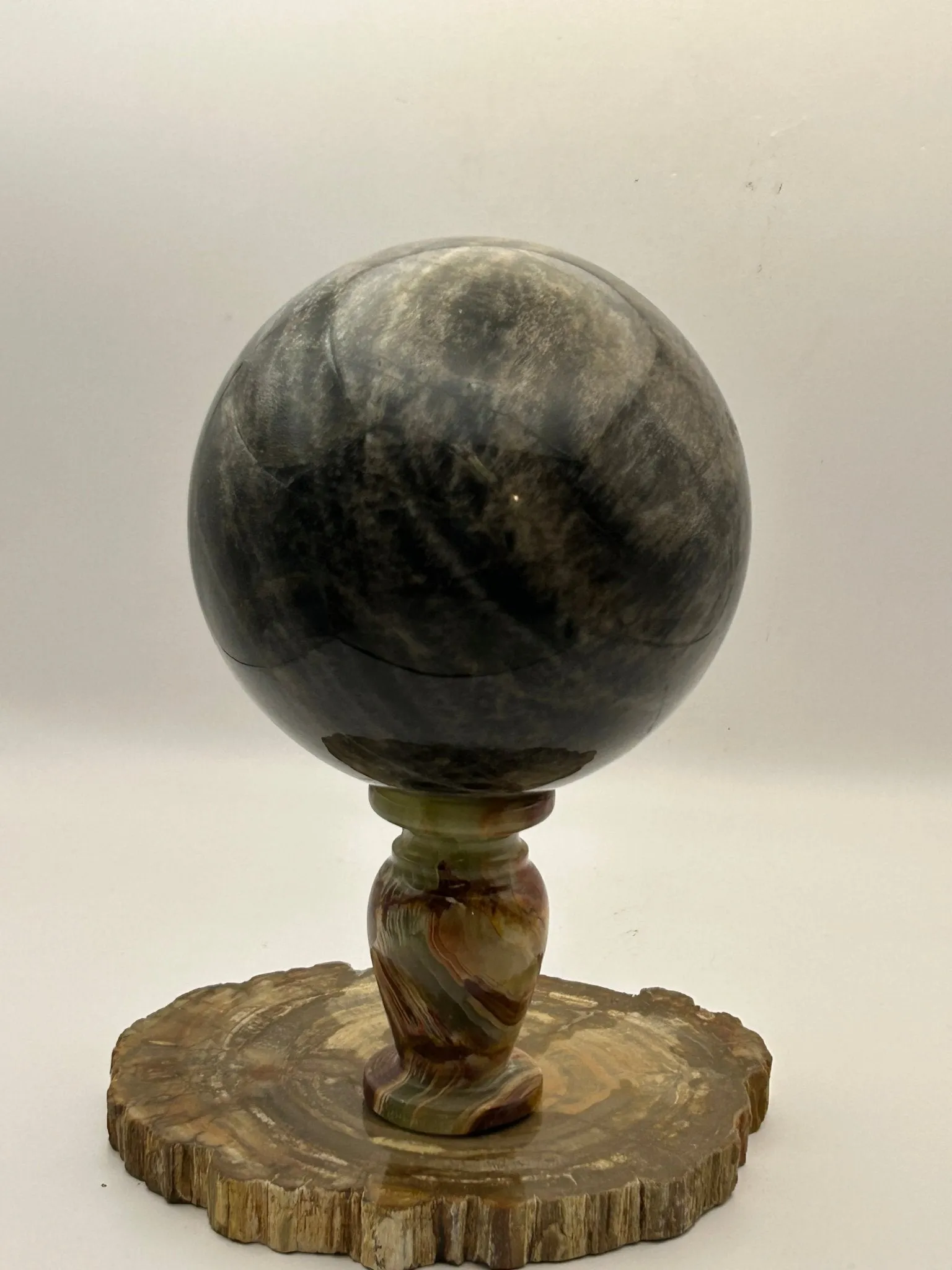 Black Moonstone Sphere - A and AAA quality