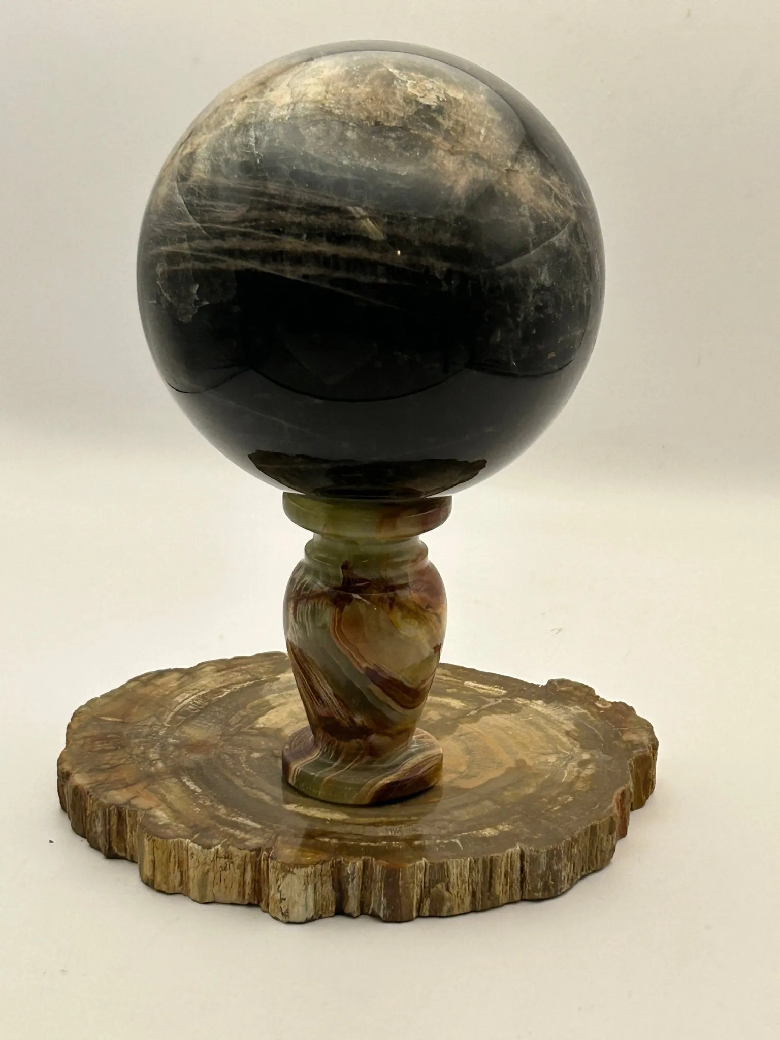Black Moonstone Sphere - A and AAA quality