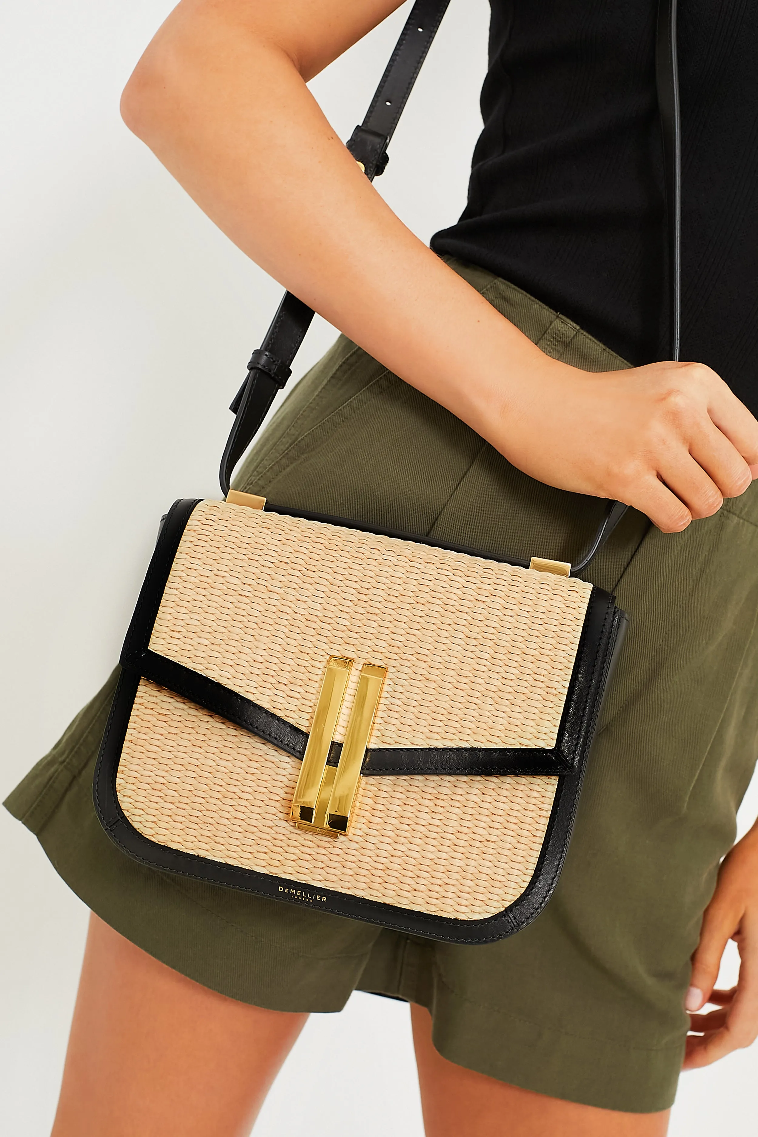 Black Natural Raffia Vancouver Bag