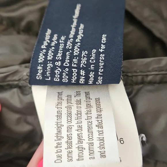 Blue By Saks Fifth Ave Packable Down Jacket Size L