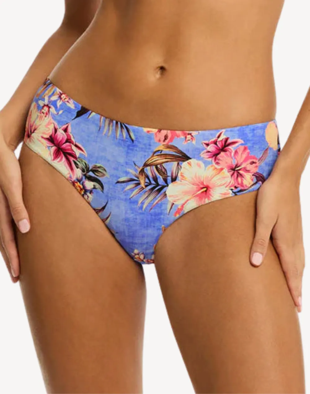 Blue Hawaii Mid Rise Bikini Bottom