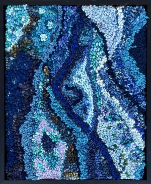 Blue Sea Abstract (Kit Sample) 14.5" x 17.5" Framed