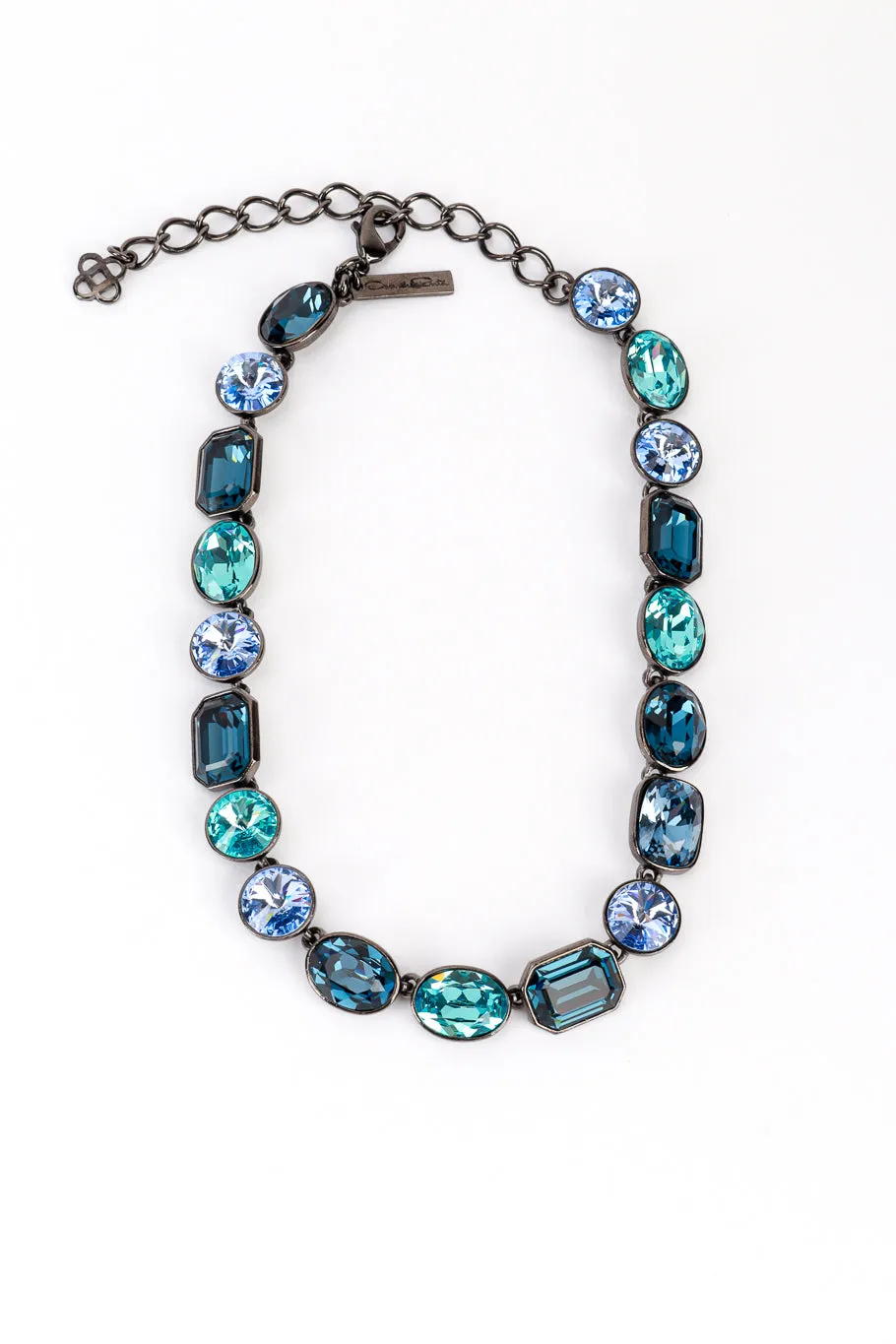 Blues Crystal Link Collar Necklace