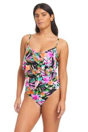 Bora Bora Geo Overlay One Piece Swimsuit