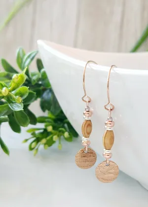 Boucle d'oreilles en acier et bois