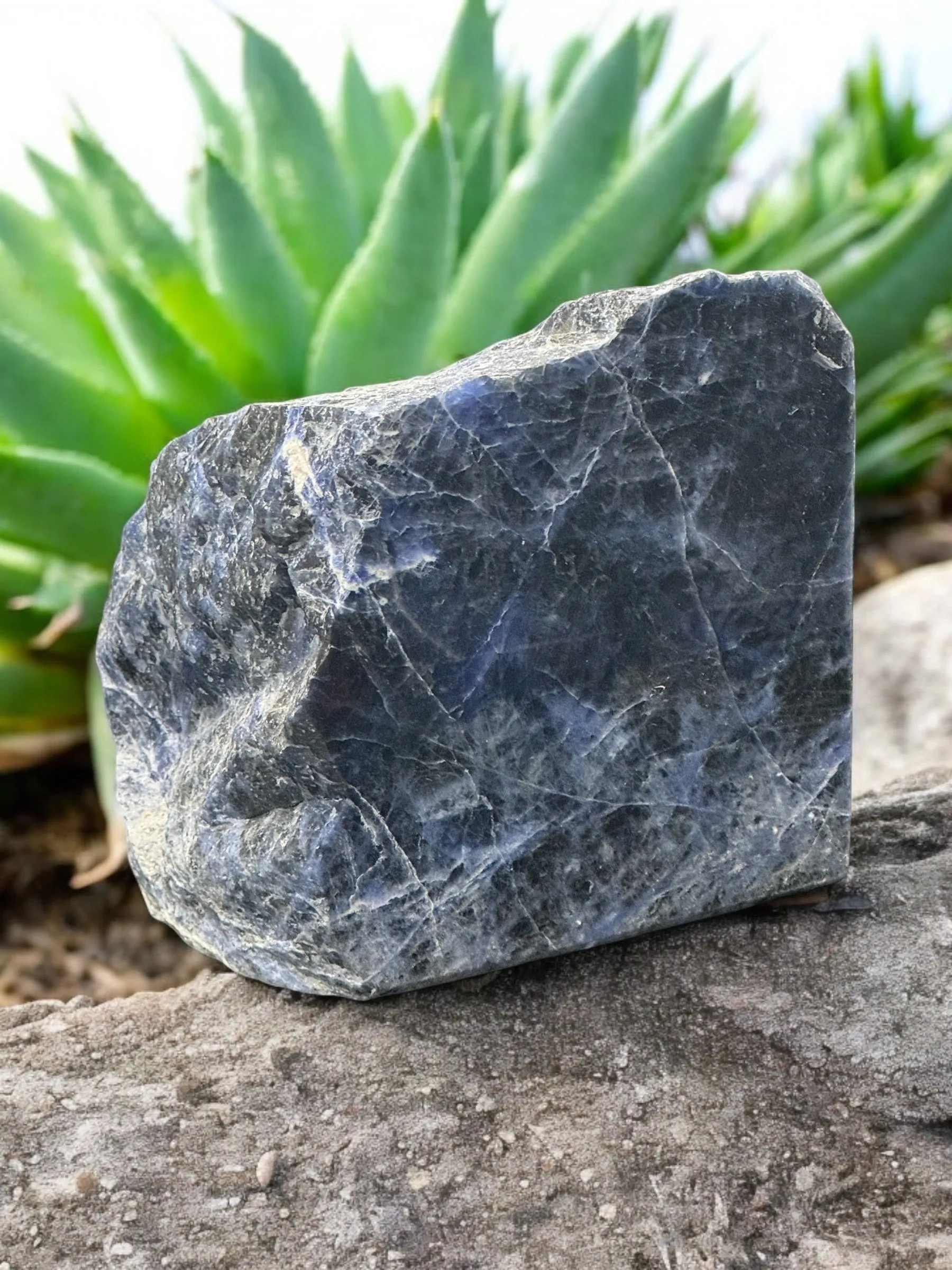 Brazilian Mined Sodalite Slab – Polished on Two Sides, Rough on Two Sides
