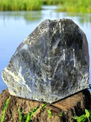 Brazilian Mined Sodalite Slab – Polished on Two Sides, Rough on Two Sides