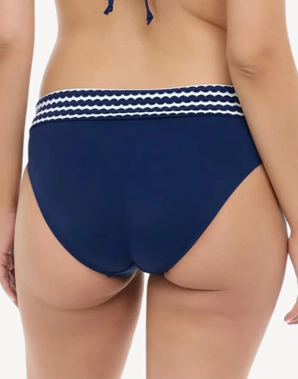 Breaking Waves Mid Waist Fold Over Bikini Bottom