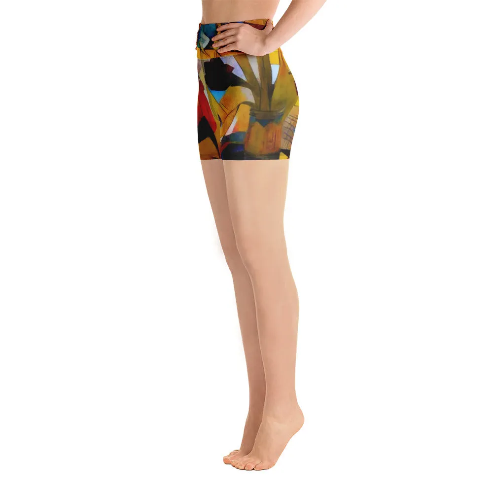 Bright Abstract - Yoga Shorts