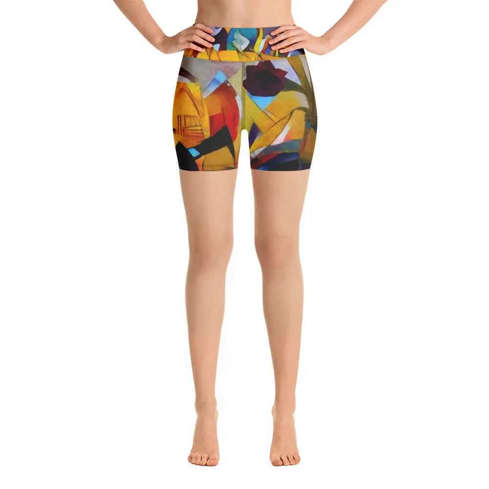 Bright Abstract - Yoga Shorts
