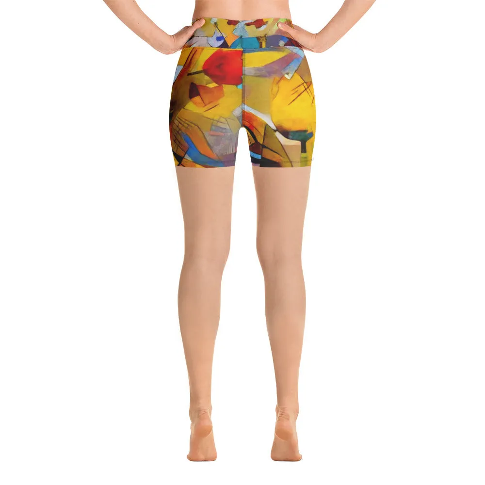 Bright Abstract - Yoga Shorts