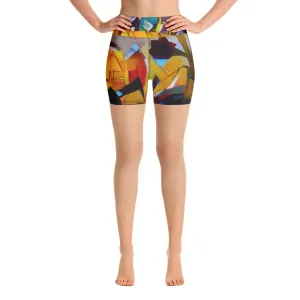 Bright Abstract - Yoga Shorts