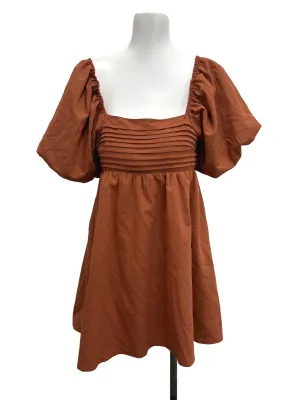 Brown Orange Babydoll Dress