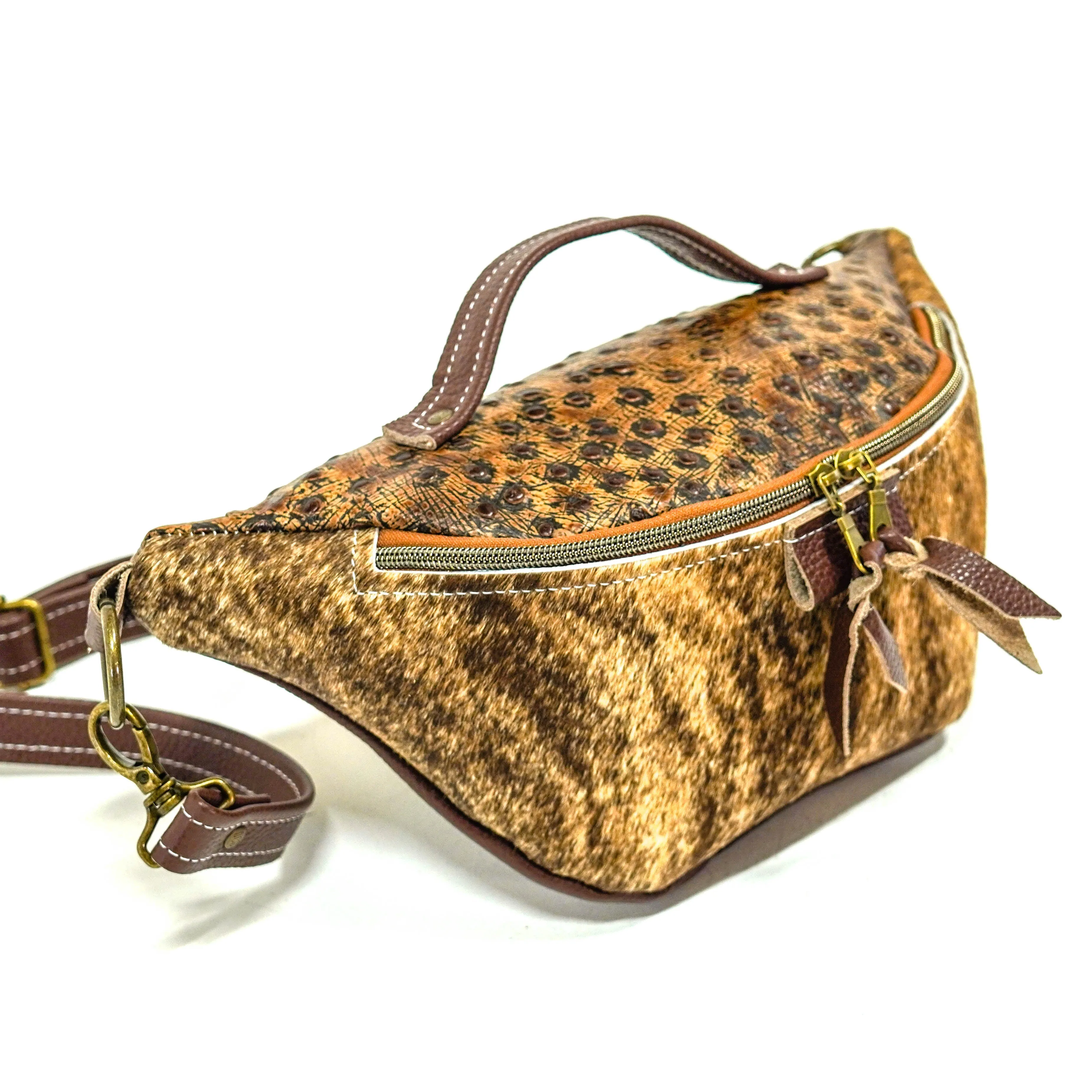 Bum Bag - Brindle w/ Ostrich