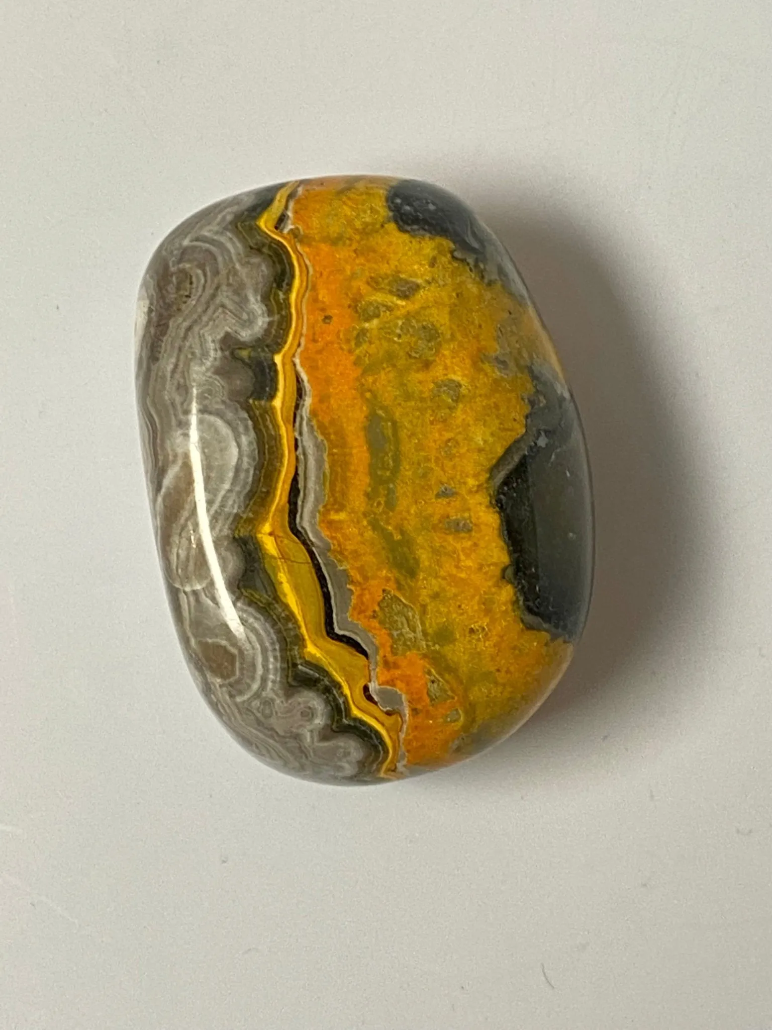 Bumblebee Jasper Palm Stone