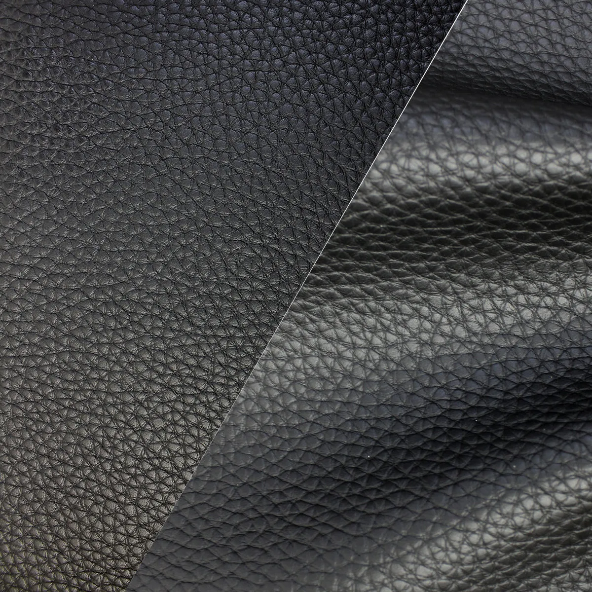 Bycast65 Black Matte Correct-Grain Pattern Faux Leather Marine Vinyl Fabric