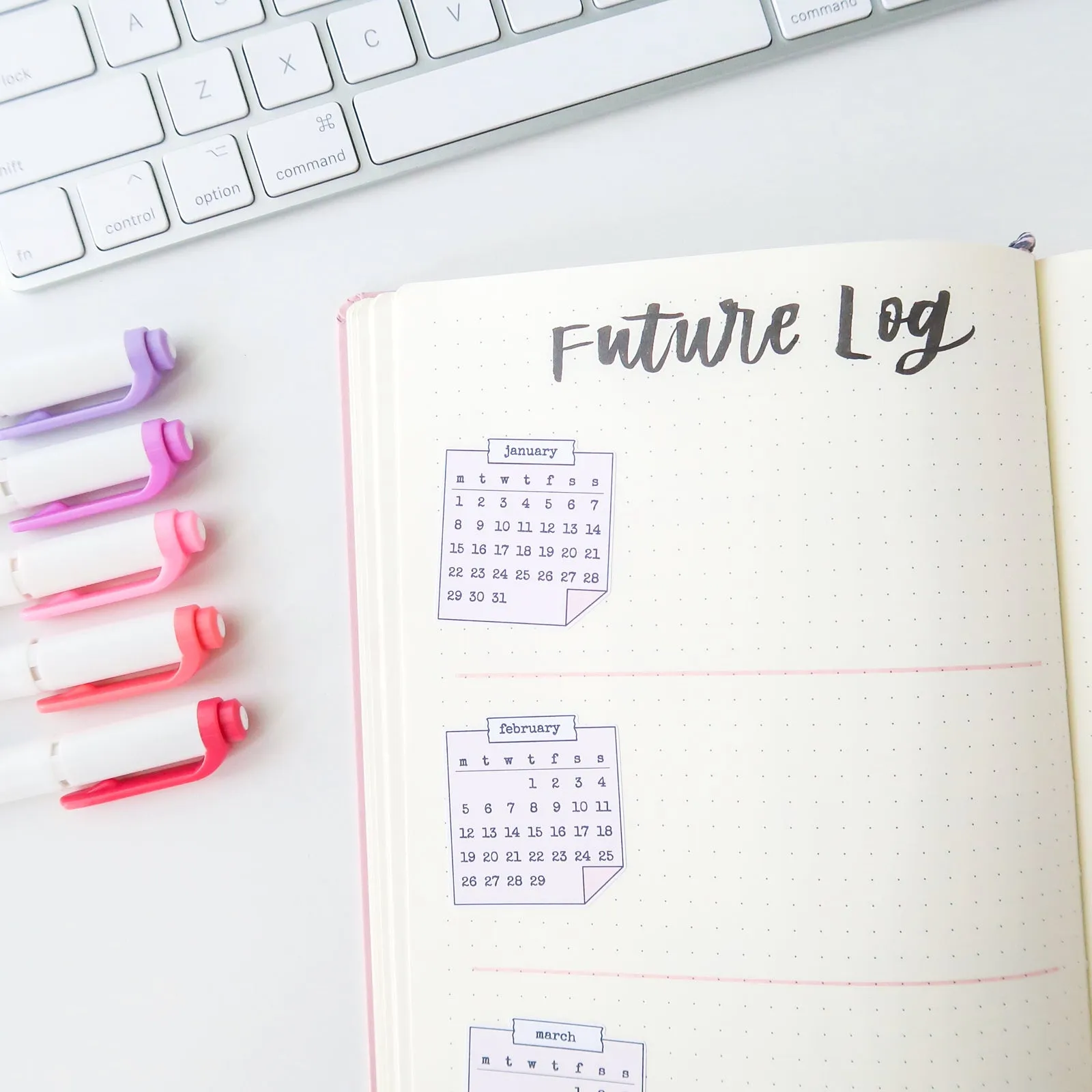 Calendar Stickers Jan-Dec 2024