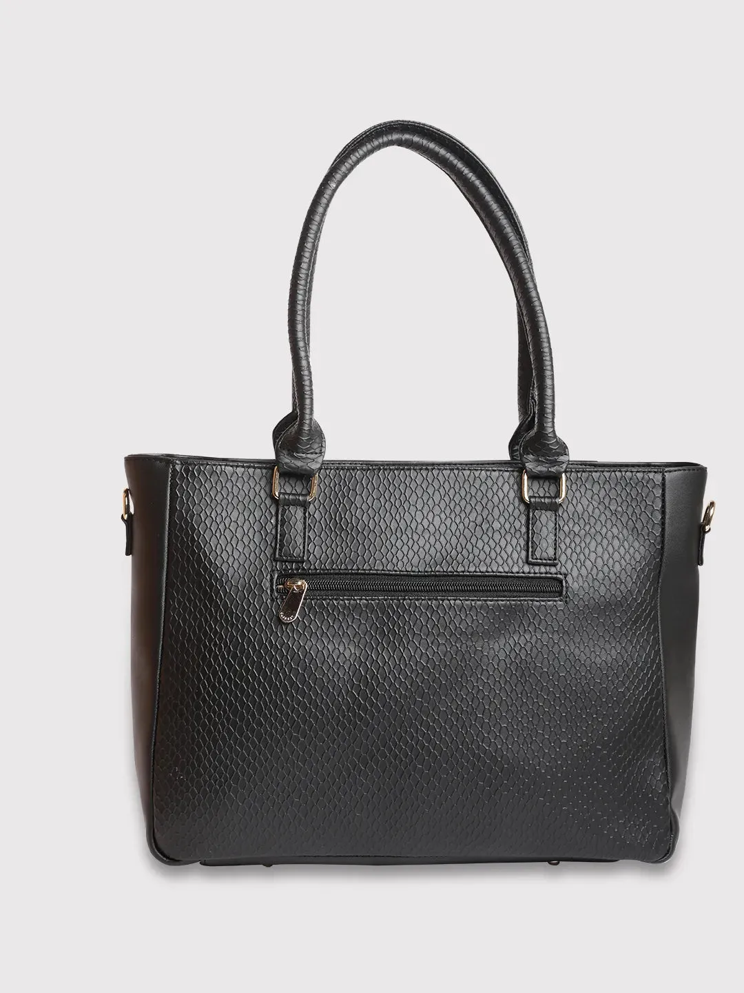 Caprese Fiona Large Black Office Tote Bag