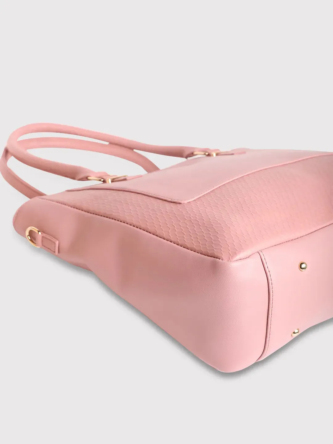 Caprese Fiona Large Light Pink Office Tote Bag
