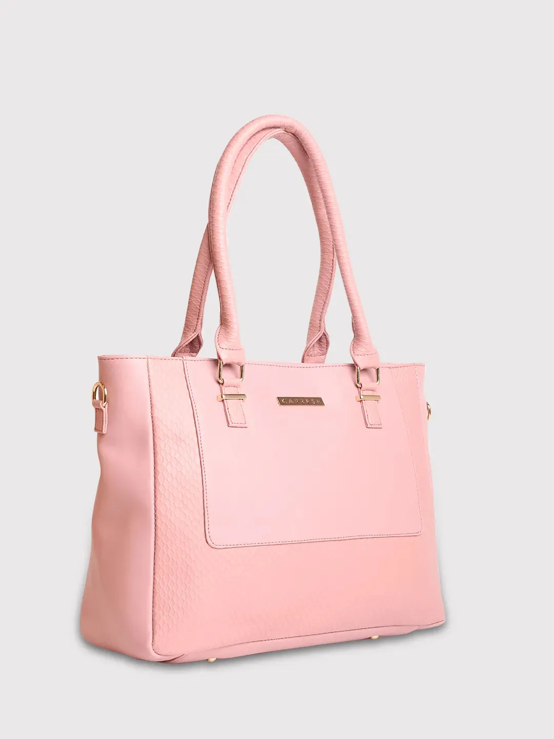 Caprese Fiona Large Light Pink Office Tote Bag